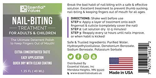Honest10 Nail Biting Prevention for Adults and Safe for Kids, MADE IN USA,  Safe and Lab Tested, MD Approved, Strongest Formula, Nail biting Treatment