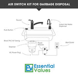 Garbage Disposal Air Switch, Sink Top/Counter Top Waste Disposal On/Off Switch For Garbage Disposals With No Wall Switch Access by Essential Values (Satin/Brushed Nickel - Single)