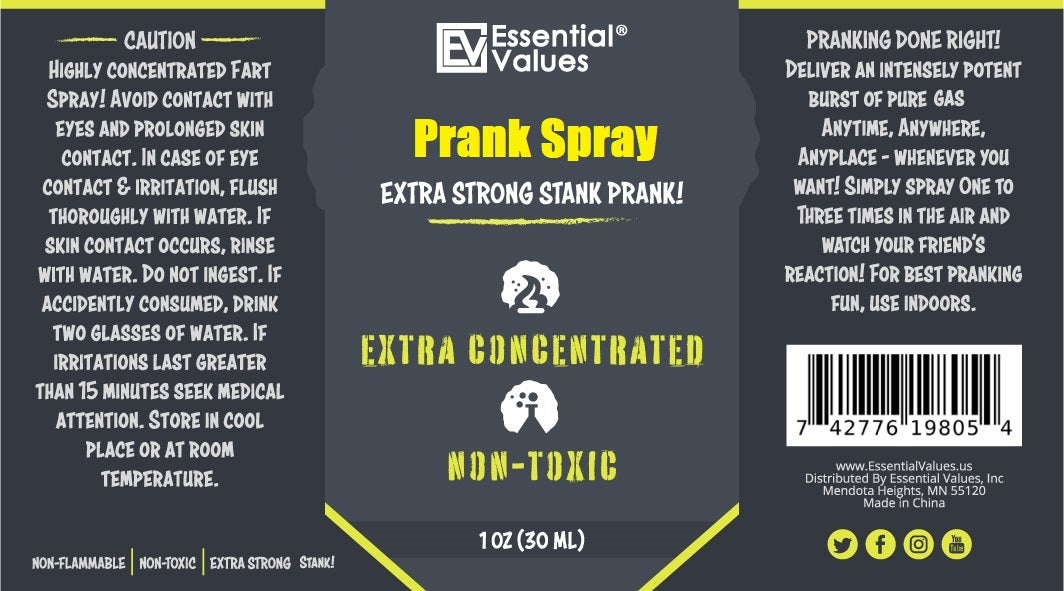 Essential Value Prank Spray Extra Strong ( 1 fl oz) - Non-Toxic Extra –  Essential Values