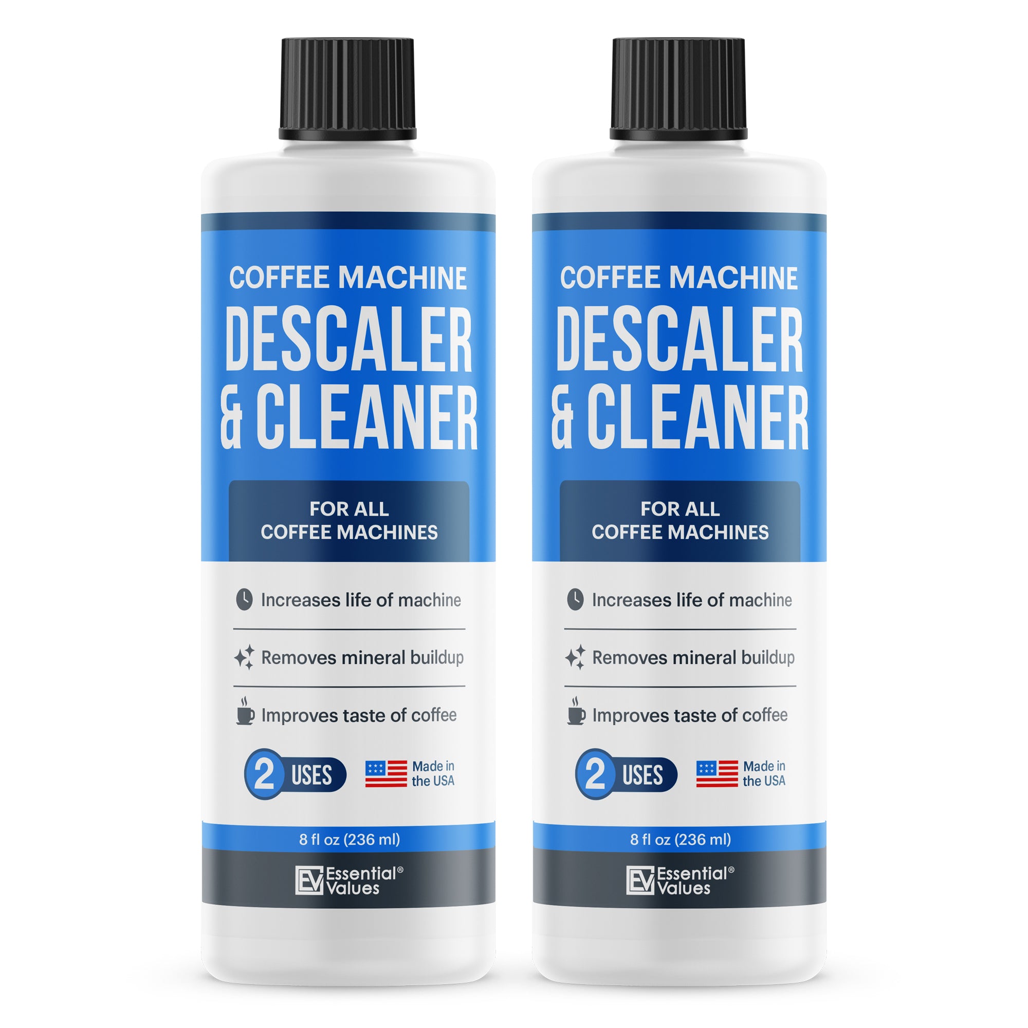  Coffee Machine Descaler - 2 Uses - Descaling Solution for  Nespresso Breville Keurig Jura & More - USA Made Cleaner For All Coffee  Machines, Glass Pot Cleaner and Espresso Makers: Home & Kitchen